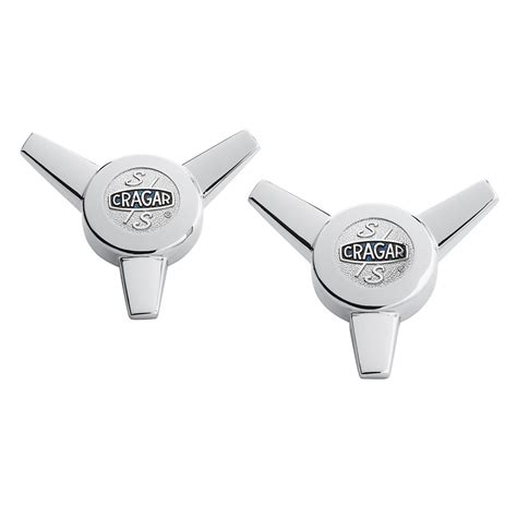 Cragar Center Caps Bolt On Spinner Chrome Aluminum Pair 09095 2 Cragar