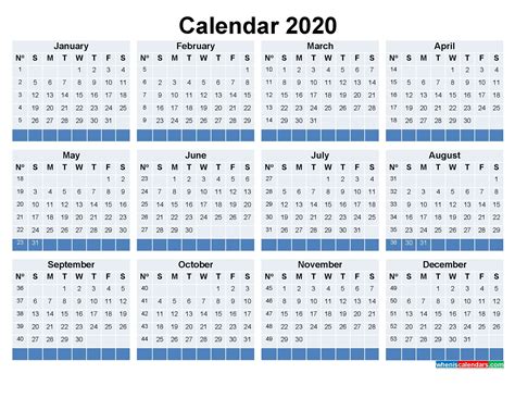52 Weeks Calendar 2020 – Get Latest News 2023 Update