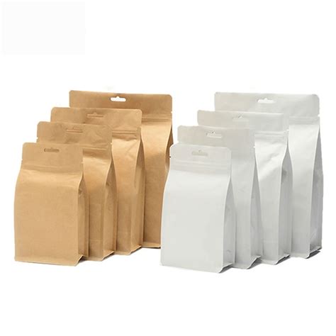 Kraft Paper Bag Square Bottom Paper Bag With Window For Dry Food Kolysen