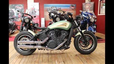 Indian Scout 60 Custom Msr Bobber Willow Green And Ivory Cream Youtube