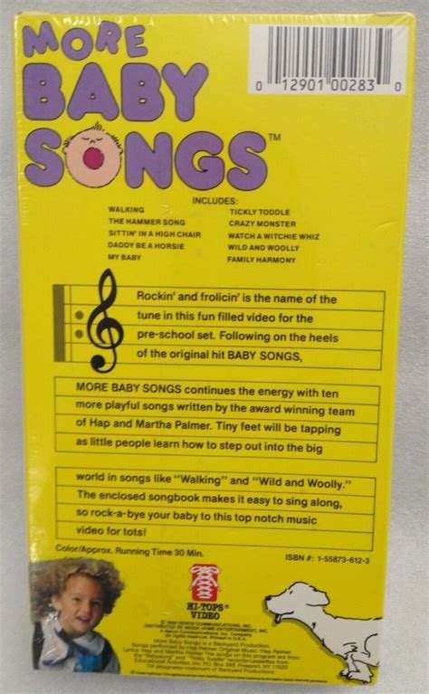 Vhs More Baby Songs Vhs 1993 Babysongs Hi Tops Video New Vhs Tapes