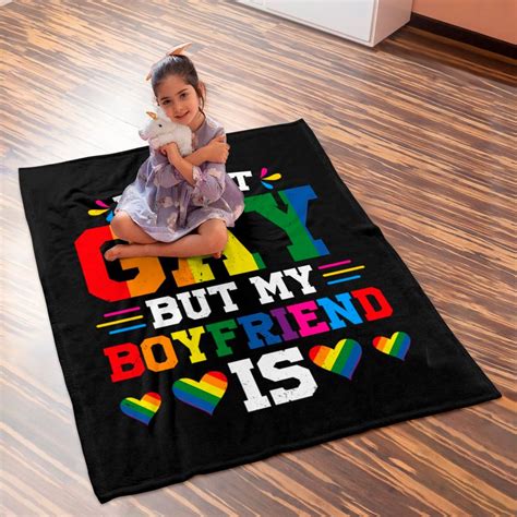 Im Not Gay Baby Blankets I M Not Gay But My Boyfriend Is Support Rainbow Pride Sold By Inhaler