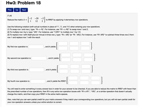 Solved Reduce the matrix A=[−21−2012−22] to RREF by applying | Chegg.com