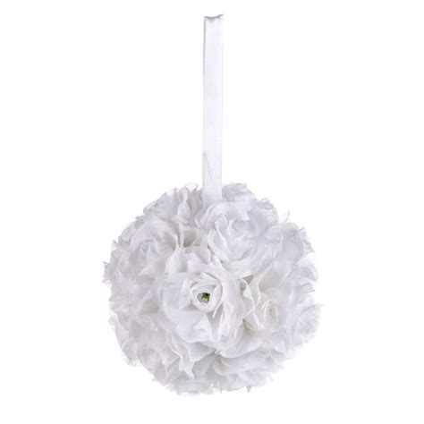 Rose Ball White 15 Cm Country Baskets