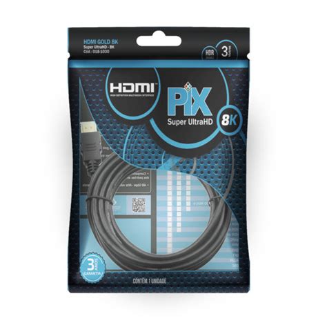 Cabo PIX HDMI Gold 2 1 8K HDR 19 Pinos 3 Metros 018