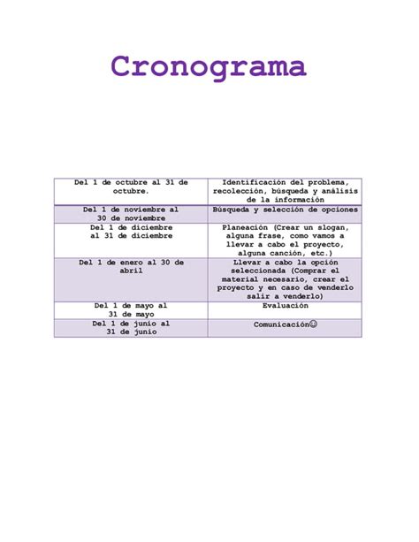 Cronograma Pdf Descarga Gratuita