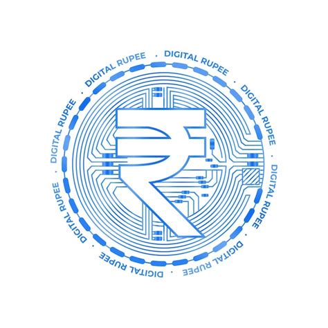 Free Vector Futuristic Digital Rupee Indian Currency Symbol Background