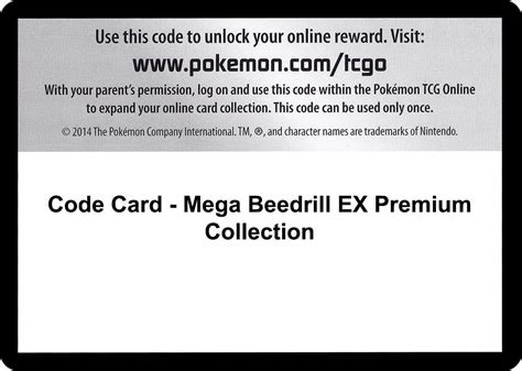 Code Card Mega Beedrill EX Premium Collection XY Evolutions Pokemon