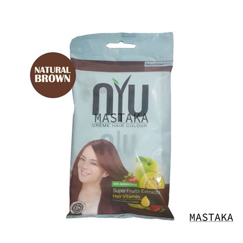 Nyu Creme Hair Color Natural Brown Cat Rambut Tanpa Amonia Vitamin Lazada Indonesia