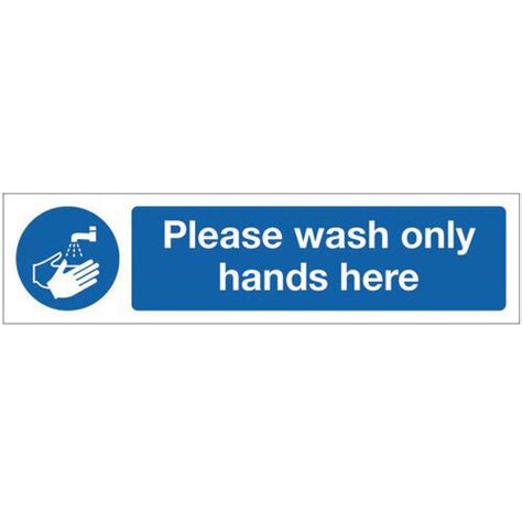 Pvc Mini Mandatory Safety Sign Please Wash Only Hands Here Hunt