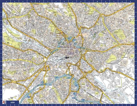 Leeds City Centre A-Z Street Wall Map