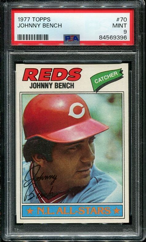 1977 Topps 70 Johnny Bench PSA 9 HOF 84569396 All Star Cards Inc