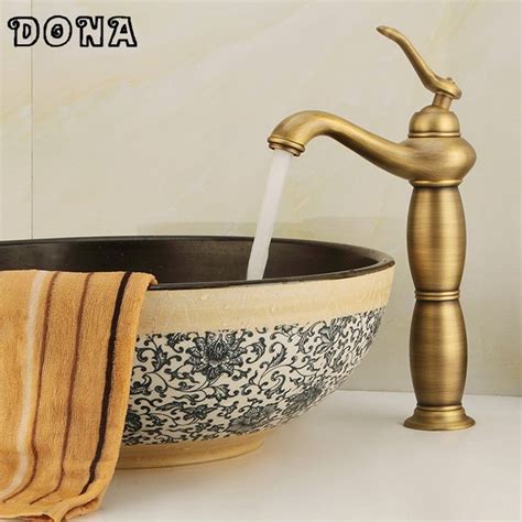 Free Shipping Antique Bronze Bathroom Faucet Single Handle Vessel Sink