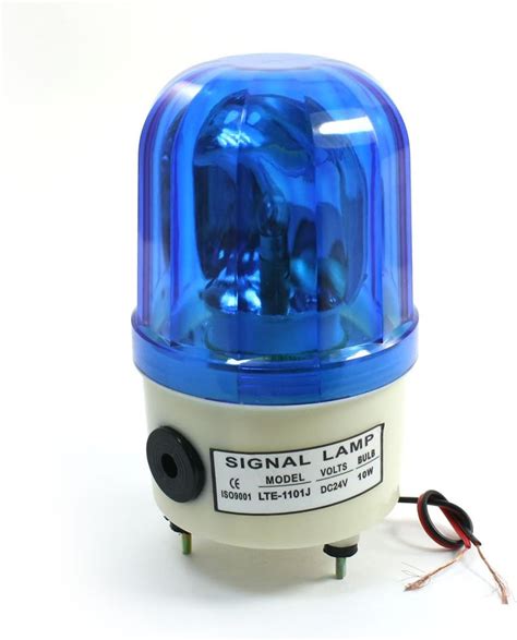 DC 24V 10W Rotary Alarm Lamp Industrial Signal Light LTE 1101J Blue