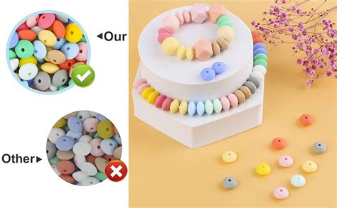 Amazon 120Pcs Silicone Abacus Beads Bulk 12mm Shaped Lentil