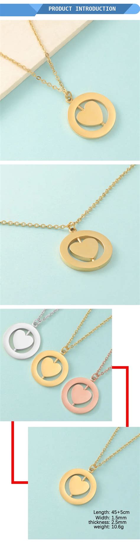 Stainless Steel Love Heart Can Be Turned Double Geometric Circular