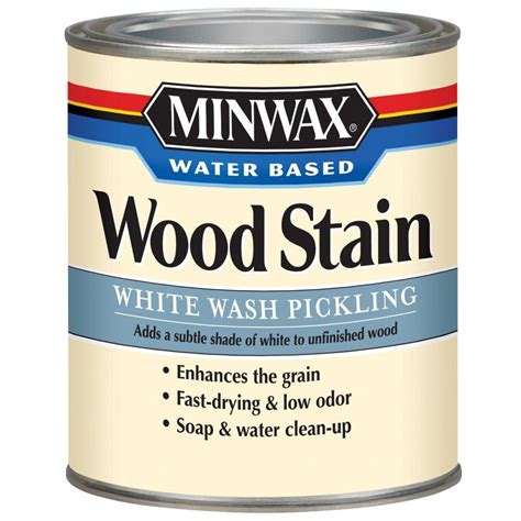 Minwax 1 qt. White Wash Pickling Water Based Wood Stain-61860 - The Home Depot