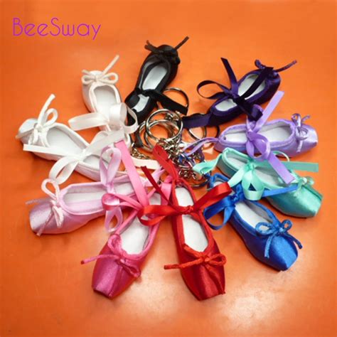 Mini dancer satin ballet keyring purple Professional ballet toe keyring gift Ballet shoe ...