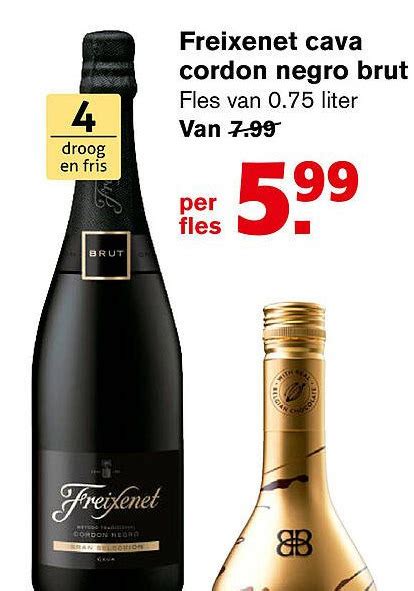 Freixenet Cava Cordon Negro Brut Fles Van Liter Aanbieding Bij