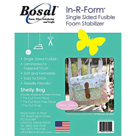 Shelley Bag Bosal In R Form Single Sided Fusible Foam Stabilizer Kit