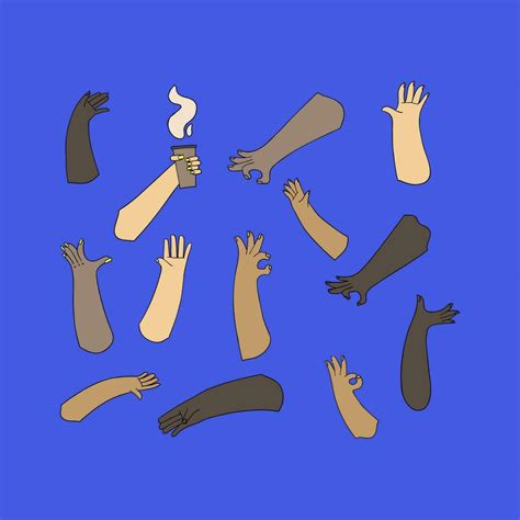 Set of vector stylised hands. Diversity hands for holding objects ...