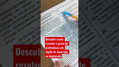 Descubra como resolver a prova de proficiência em inglês do mestrado ou