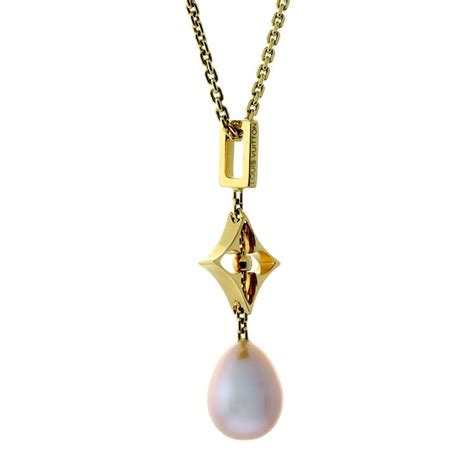 Only Youlouis Vuitton Pearl Gold Necklace Gold Pearl Necklace Louis