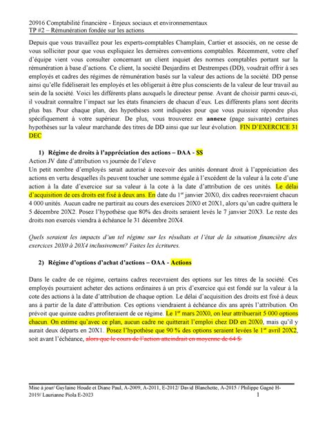 20916 TP2 RFA Énoncé E2023 20916 Comptabilité financière Enjeux