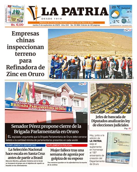 Edición La Patria Martes 5 de septiembre de 2023 Periódico La Patria