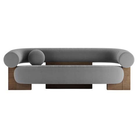 Sculptural Sofa By Jules Heumann In Charcoal Gray Mohair At 1stdibs