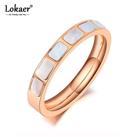 Lokaer Anillos De Boda De Acero Inoxidable Para Mujer Y Ni A Joyer A