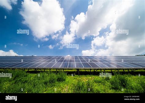 Solar Panel Under Clear Sky Stock Photo Alamy