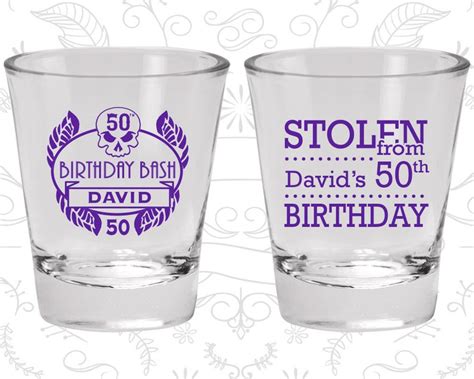 50th Birthday Shot Glasses Personalized Birthday Shot Etsy