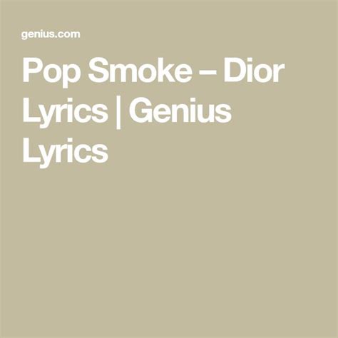 Pop Smoke Dior Lyrics Genius Lyrics Lyrics Genius Dior