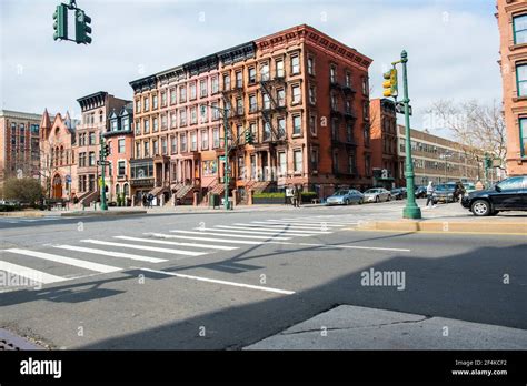 New York City Usa Th Century Apartment Building On A Streetcorner