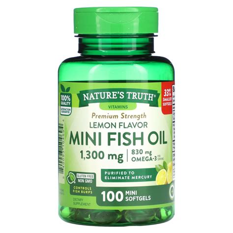 Nature S Truth Mini Fish Oil Premium Strength Lemon 1 300 Mg 100