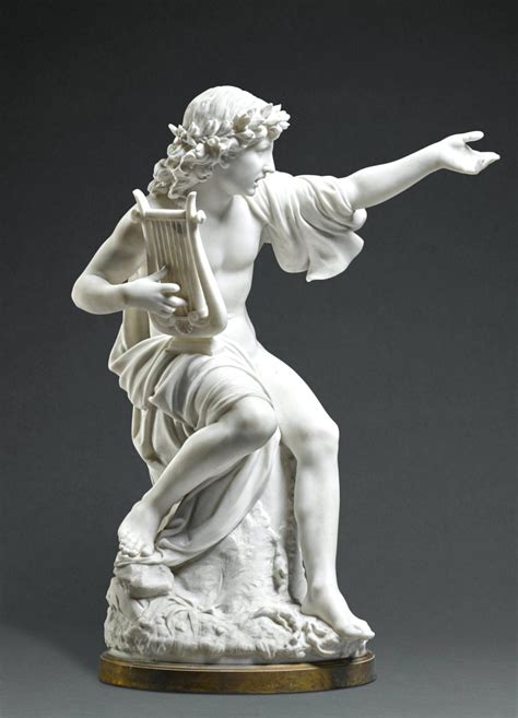 Henry Dasson ORFEO Scultura Neoclassica In Marmo Bianco Del 19