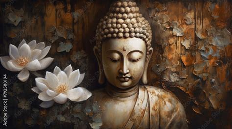 Buddha And Lotus Flowers Buddha Purnima Vesak Day Meditating Buddha