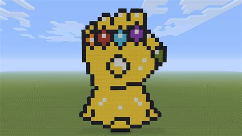 Minecraft Pixel Art Infinity Gauntlet Youtube