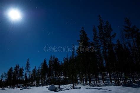 Winter Starry Night Stock Photo - Image: 35198450