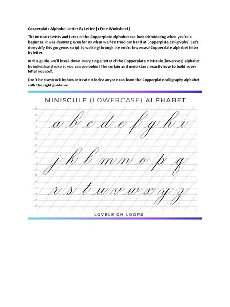 Copperplate Alphabet Letter by Letter | PDF