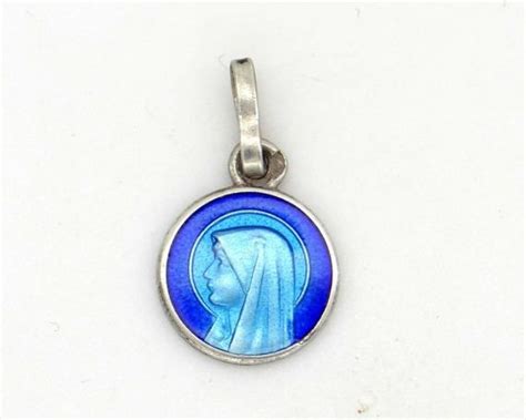 Our Lady Of Lourdes Virgin Mary Blue Enamel On Sterling Etsy Our