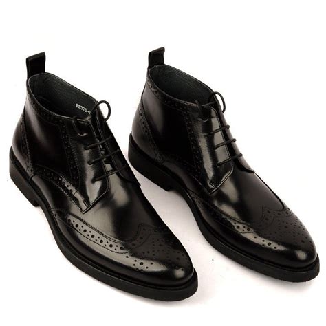 Mode Noir Brun Oxfords Chaussures Hommes Bottes En Cuir Véritable Chaussures Hommes Robe Bottes