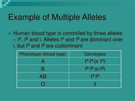 Multiple Alleles Example Biology