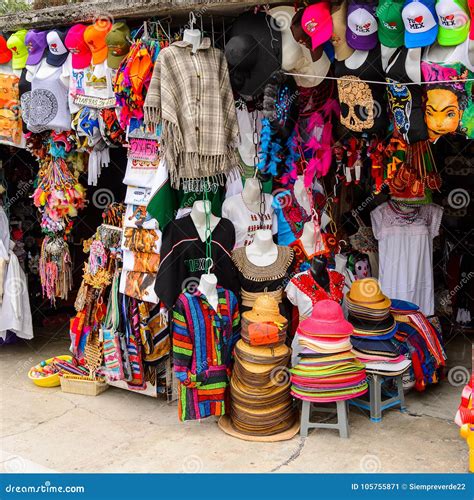 Market Place with Original Traditional Mexican Souvenirs Editorial