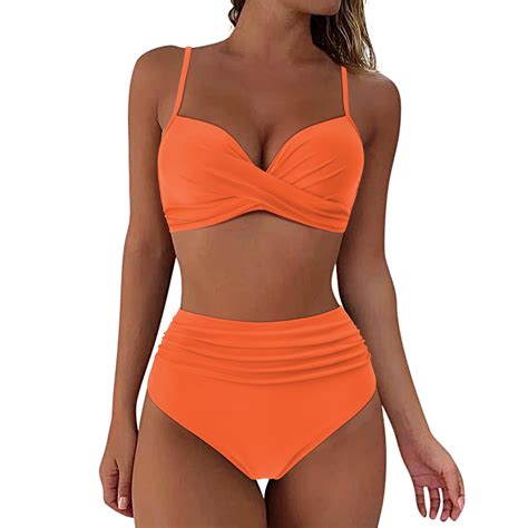 RXRXCOCO High Waist Bikini Set Sexy Criss Cross Push Up Two Pieces