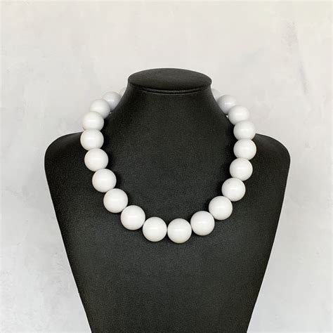 White Necklace With Earrings Chunky White Necklace And Earrings Set White Necklace Earrings