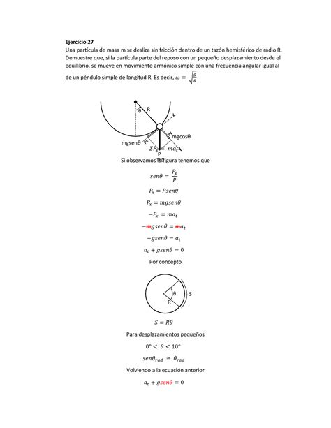 Ejercicio Capitulo Ejercicio Una Part Cula De Masa M Se