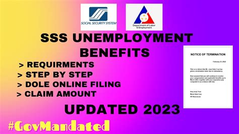 Sss Unemployment Benefits Update Online Transaction Youtube