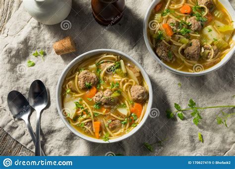 Homemade Sopa A La Minuta Meatball Soup Stock Image Image Of Fresh